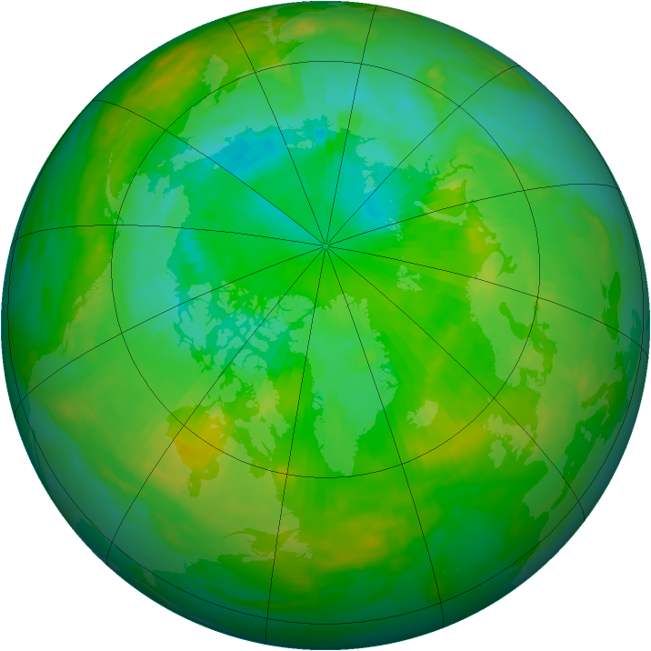 Arctic ozone map for 12 July 1992